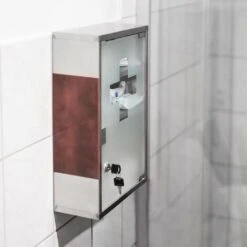 Relaxdays Armoire à Pharmacie EMERGENCY, XL, HLP : 45 X 30 X 12 Cm, Pour La Salle De Bain, Argenté/marron -Songmics Soldes Magasin 10366613 2