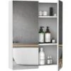 HOMCOM Armoire Avec Miroir En Bois Rangement Salle De Bain Fermeture Porte Tampon MDF Blanc 1 HOMCOM Armoire Avec Miroir En Bois Rangement Salle De Bain Fermeture Porte Tampon MDF Blanc -Songmics Soldes Magasin 1058135 1