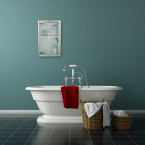 Relaxdays Armoire à Pharmacie Inox Porte Verre 2 Niveaux Ferme à Clé Médicaments Pansements Brillant 40x25x11cm, Argenté 4 Relaxdays Armoire à Pharmacie Inox Porte Verre 2 Niveaux Ferme à Clé Médicaments Pansements Brillant 40x25x11cm, Argenté – Image 2