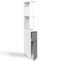 Meuble WC étagère WILLY Bois Gain De Place Pour Toilette 2 Portes Grises 9 Meuble WC étagère WILLY Bois Gain De Place Pour Toilette 2 Portes Grises -Songmics Soldes Magasin 1102624 4