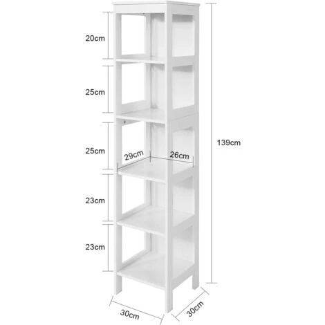 Meuble Colonne De Salle De Bain Armoire Haute étagère De Salle De Bain Avec 6 étagères,SoBuy®BZR14-W 5 Meuble Colonne De Salle De Bain Armoire Haute étagère De Salle De Bain Avec 6 étagères,SoBuy®BZR14-W – Image 3