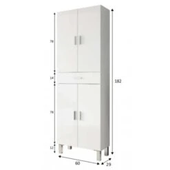 Colonne De Salle De Bains Sur Pied Blanche Brillante Avec Quatre Portes Et Un Tiroir Blanc Brillant 10 Colonne De Salle De Bains Sur Pied Blanche Brillante Avec Quatre Portes Et Un Tiroir Blanc Brillant -Songmics Soldes Magasin 16970760 4