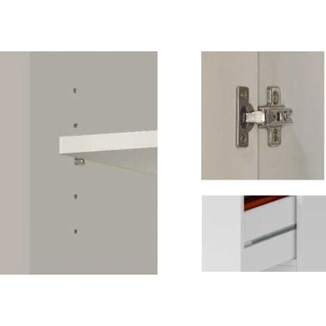 Colonne De Salle De Bains Sur Pied Blanche Brillante Avec Quatre Portes Et Un Tiroir Blanc Brillant 7 Colonne De Salle De Bains Sur Pied Blanche Brillante Avec Quatre Portes Et Un Tiroir Blanc Brillant – Image 5