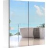 HOMCOM Armoire Miroir Rangement Toilette Salle De Bain Meuble Mural Dim. 60L X 12l X 55H Cm Acier Inox. -Songmics Soldes Magasin 17707828 1