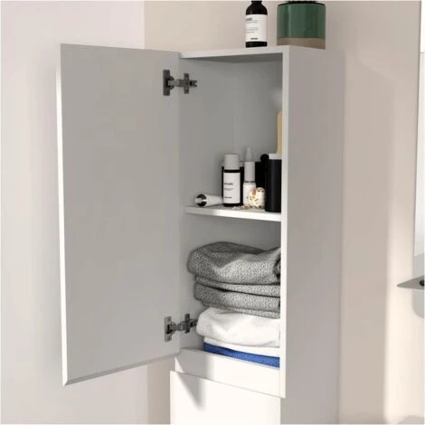 Colonne Salle De Bain Blanche à Suspendre 140 Cm SORRENTO 6 Colonne Salle De Bain Blanche à Suspendre 140 Cm SORRENTO – Image 4