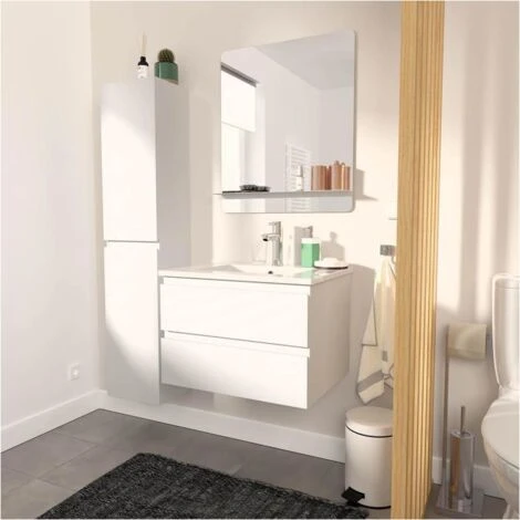 Colonne Salle De Bain Blanche à Suspendre 140 Cm SORRENTO 7 Colonne Salle De Bain Blanche à Suspendre 140 Cm SORRENTO – Image 5