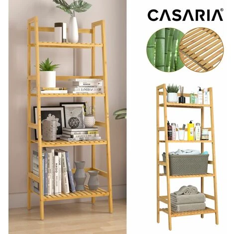 Étagère En Bambou à 4 Niveaux Meuble De Rangement 123x48x32 Cm Maison Intérieur Salle De Bain Cuisine Sous-sol 4 Étagère En Bambou à 4 Niveaux Meuble De Rangement 123x48x32 Cm Maison Intérieur Salle De Bain Cuisine Sous-sol – Image 2