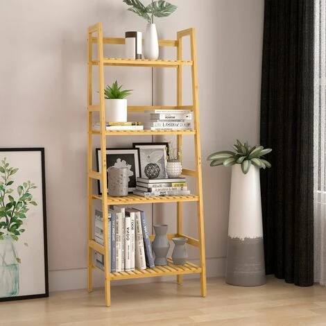 Étagère En Bambou à 4 Niveaux Meuble De Rangement 123x48x32 Cm Maison Intérieur Salle De Bain Cuisine Sous-sol 5 Étagère En Bambou à 4 Niveaux Meuble De Rangement 123x48x32 Cm Maison Intérieur Salle De Bain Cuisine Sous-sol – Image 3