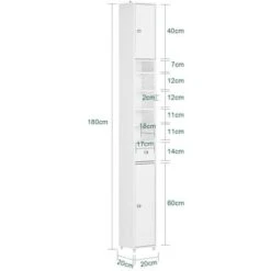 Meuble De Rangement Salle D Bain Meuble Colonne Armoire,L20xP20xH180cm,SoBuy BZR34-W -Songmics Soldes Magasin 23570901 3