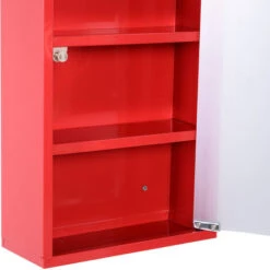 HOMCOM Armoire à Pharmacie 3 étagères 4 Niveaux Verrouillable Porte Verre Trempé Dépoli Logo Croix 30L X 12l X 60H Cm Acier Inox Rouge 11 HOMCOM Armoire à Pharmacie 3 étagères 4 Niveaux Verrouillable Porte Verre Trempé Dépoli Logo Croix 30L X 12l X 60H Cm Acier Inox Rouge -Songmics Soldes Magasin 25008663 5