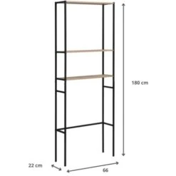 Étagère Pont WC Bois Et Métal SAO -Songmics Soldes Magasin 25668837 4