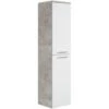 Armoire De Rangement De Saturnus Hauteur 130 Cm Béton Avec Du Blanc - Meuble De Rangement Haut Placard Armoire Colonne 1 Armoire De Rangement De Saturnus Hauteur 130 Cm Béton Avec Du Blanc - Meuble De Rangement Haut Placard Armoire Colonne -Songmics Soldes Magasin 27624852 1