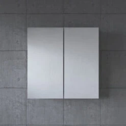 Meuble A Miroir 60 X 60 Cm Leon Blanc - Miroir Armoire Miroir Salle De Bains Armoire De Rangement -Songmics Soldes Magasin 28302925 3