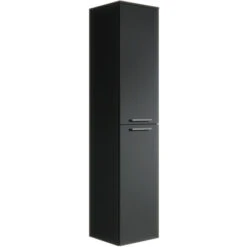 Armoire De Rangement De Saturnus Hauteur 130 Cm Noir - Meuble De Rangement Haut Placard Armoire Colonne