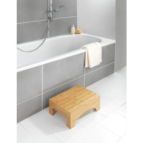 WENKO Marche Pied Salle De Bain Bambusa, Repose Pied Salle De Bain, Bois Bambou, 40x30x15 Cm, Marron 4 WENKO Marche Pied Salle De Bain Bambusa, Repose Pied Salle De Bain, Bois Bambou, 40x30x15 Cm, Marron – Image 2