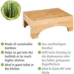 WENKO Marche Pied Salle De Bain Bambusa, Repose Pied Salle De Bain, Bois Bambou, 40x30x15 Cm, Marron 10 WENKO Marche Pied Salle De Bain Bambusa, Repose Pied Salle De Bain, Bois Bambou, 40x30x15 Cm, Marron -Songmics Soldes Magasin 34587162 4
