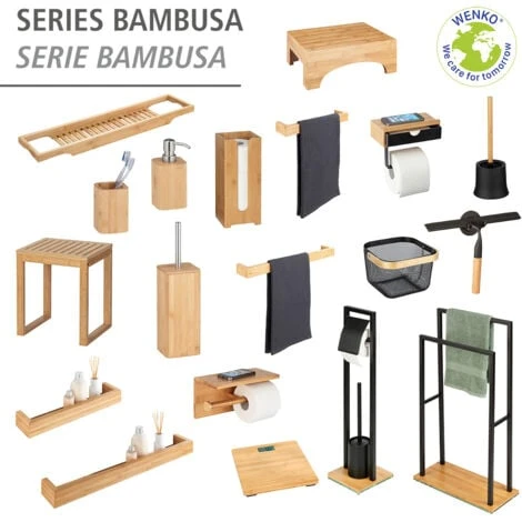 WENKO Marche Pied Salle De Bain Bambusa, Repose Pied Salle De Bain, Bois Bambou, 40x30x15 Cm, Marron 7 WENKO Marche Pied Salle De Bain Bambusa, Repose Pied Salle De Bain, Bois Bambou, 40x30x15 Cm, Marron – Image 5