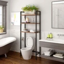Étagère De Toilettes, Étagère Dessus Toilette à 3 Niveaux, Étagère De Salle De Bain, Style Industriel, Gain De Place, Montage Facile, 63 × 24 × 163 Cm, HOOBRO EBF41TS01 8 Étagère De Toilettes, Étagère Dessus Toilette à 3 Niveaux, Étagère De Salle De Bain, Style Industriel, Gain De Place, Montage Facile, 63 × 24 × 163 Cm, HOOBRO EBF41TS01 -Songmics Soldes Magasin 35832503 2