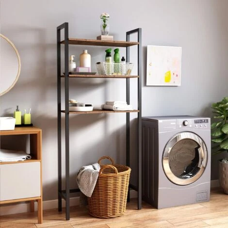 Étagère De Toilettes, Étagère Dessus Toilette à 3 Niveaux, Étagère De Salle De Bain, Style Industriel, Gain De Place, Montage Facile, 63 × 24 × 163 Cm, HOOBRO EBF41TS01 5 Étagère De Toilettes, Étagère Dessus Toilette à 3 Niveaux, Étagère De Salle De Bain, Style Industriel, Gain De Place, Montage Facile, 63 × 24 × 163 Cm, HOOBRO EBF41TS01 – Image 3