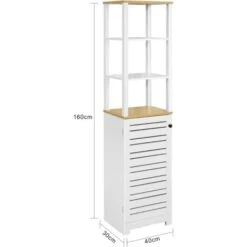 SoBuy BZR43-W Meuble Colonne De Salle De Bain Armoire Haute Meuble De Rangement -Songmics Soldes Magasin 36910219 3