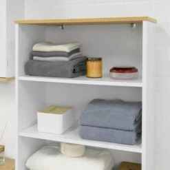 SoBuy BZR44-W Meuble Colonne De Salle De Bain Armoire Haute Meuble De Rangement Avec 3 Etagères Et 2 Portes Persiennes, Bibliothèque 10 SoBuy BZR44-W Meuble Colonne De Salle De Bain Armoire Haute Meuble De Rangement Avec 3 Etagères Et 2 Portes Persiennes, Bibliothèque -Songmics Soldes Magasin 36910229 4