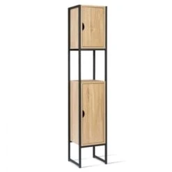 Meuble Colonne Salle De Bain DETROIT 2 Portes Design Industriel