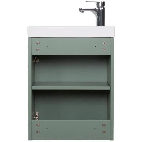 Ensemble Meuble Lave-mains Gris LISA Avec Robinet Noir 4 Ensemble Meuble Lave-mains Gris LISA Avec Robinet Noir – Image 2