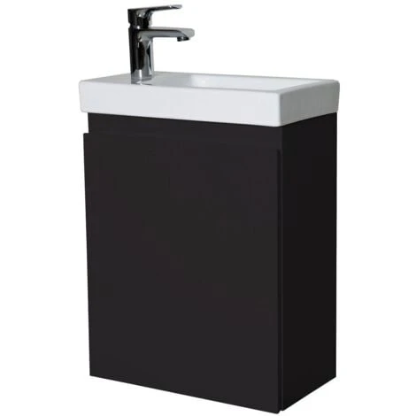 Ensemble Meuble Lave-mains Noir Carbone LISA Avec Robinet Noir 4 Ensemble Meuble Lave-mains Noir Carbone LISA Avec Robinet Noir – Image 2