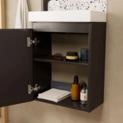 Ensemble Meuble Lave-mains Noir Carbone LISA Avec Robinet Noir 11 Ensemble Meuble Lave-mains Noir Carbone LISA Avec Robinet Noir -Songmics Soldes Magasin 39953428 5