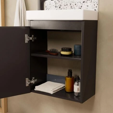 Ensemble Meuble Lave-mains Noir Carbone LISA Avec Robinet Noir 7 Ensemble Meuble Lave-mains Noir Carbone LISA Avec Robinet Noir – Image 5