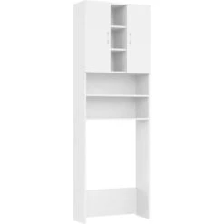 Meuble Pour Machine à Laver Blanc 64x25,5x190 Cm VidaXL