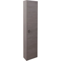 Dmora Colonne De Salle De Bain Murale, Meuble Suspendu Polyvalent, Avec 1 Porte Réversible Et étagères En Verre, Fabriqué En Italie, 31x15xh136 Cm, Couleur Chêne Blanchi, Avec Emballage Renforcé