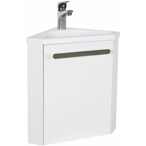 Meuble Lave-mains D'angle Blanc SKINO 4 Meuble Lave-mains D'angle Blanc SKINO – Image 2