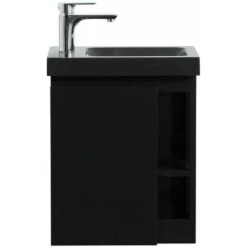 Meuble Lave-mains Noir Vasque Noire HAMPTON -Songmics Soldes Magasin 47796806 3