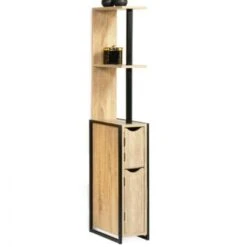 Meuble WC 2 Portes DETROIT Avec étagères Design Industriel