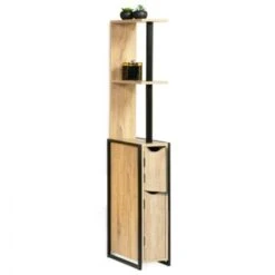 Meuble WC 2 Portes DETROIT Avec étagères Design Industriel -Songmics Soldes Magasin 48714006 4