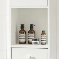 SoBuy STR10-W Meuble Colonne De Salle De Bain Armoire De Rangement Placard De Rangement Armoire Sur Pied Avec 2 Portes Et 2 Tiroirs Blanc -Songmics Soldes Magasin 48846143 4