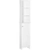 HOMCOM Meuble Colonne Salle De Bain 3 Niches Placard Porte Persienne 3 étagères MDF Panneaux De Particules Blanc 1 HOMCOM Meuble Colonne Salle De Bain 3 Niches Placard Porte Persienne 3 étagères MDF Panneaux De Particules Blanc -Songmics Soldes Magasin 49183592 1