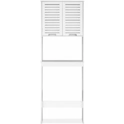 Meuble WC. Rangement. étagère De Toilettes - Rivage - 3 étagères. 2 Portes Ajourées. 3 Niveaux De Rangement -Songmics Soldes Magasin 50184413 3