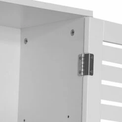 Meuble WC. Rangement. étagère De Toilettes - Rivage - 3 étagères. 2 Portes Ajourées. 3 Niveaux De Rangement -Songmics Soldes Magasin 50184413 4