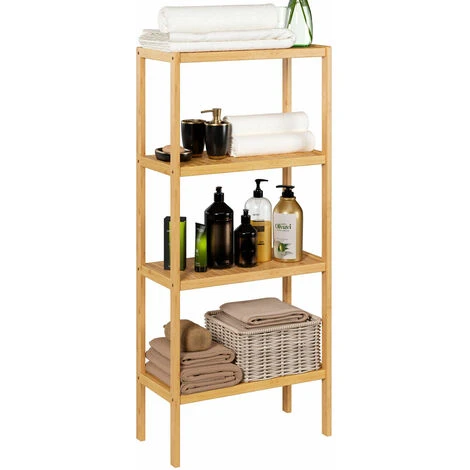 Étagère De Rangement En Bambou Pour Salle De Bain - 4 étages - Bibliothèque Pour Salon, Maison, Jardin - 52,7 X 26 X 115 Cm 3 Étagère De Rangement En Bambou Pour Salle De Bain - 4 étages - Bibliothèque Pour Salon, Maison, Jardin - 52,7 X 26 X 115 Cm