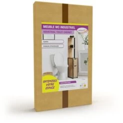 Meuble WC Effet Bois Et Métal Type Industriel 10 Meuble WC Effet Bois Et Métal Type Industriel -Songmics Soldes Magasin 50763539 4