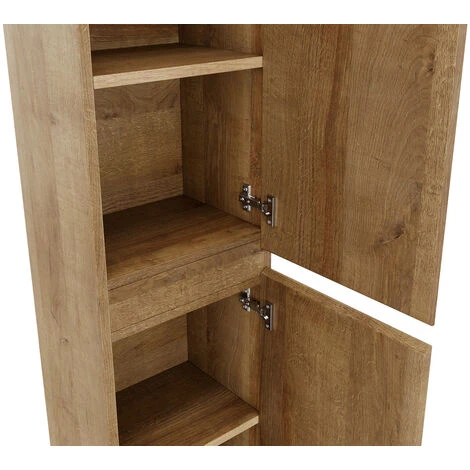 Armoire De Rangement De Angela Hauteur 150 Cm Chene - Meuble De Rangement Haut Placard Armoire Colonne 6 Armoire De Rangement De Angela Hauteur 150 Cm Chene - Meuble De Rangement Haut Placard Armoire Colonne – Image 4