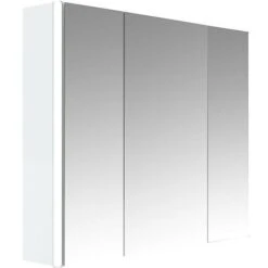 Allibert - Armoire De Toilette éclairante 80 Cm 3 Portes Miroirs Blanc Brillant - STELLA