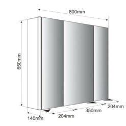 Allibert - Armoire De Toilette éclairante 80 Cm 3 Portes Miroirs Blanc Brillant - STELLA 7 Allibert - Armoire De Toilette éclairante 80 Cm 3 Portes Miroirs Blanc Brillant - STELLA -Songmics Soldes Magasin 51512422 3