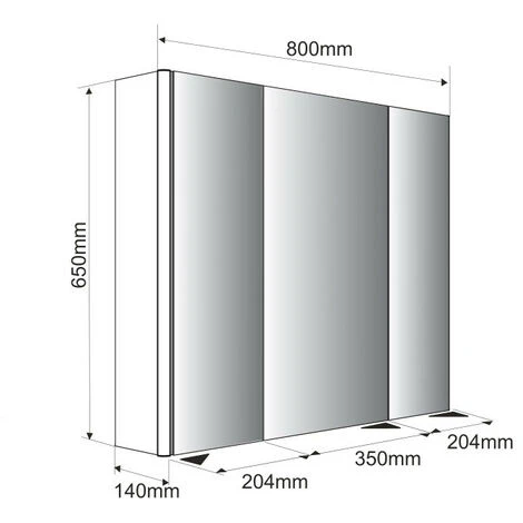 Allibert - Armoire De Toilette éclairante 80 Cm 3 Portes Miroirs Blanc Brillant - STELLA 5 Allibert - Armoire De Toilette éclairante 80 Cm 3 Portes Miroirs Blanc Brillant - STELLA – Image 3