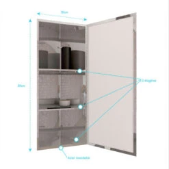 ARMOIRE MIROIR EN ACIER INOXYDABLE POUR COIN - 80x30x175 -Songmics Soldes Magasin 52971053 4