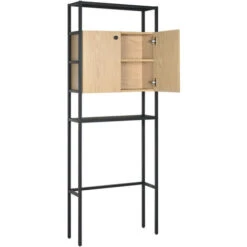 Meuble Wc Pont De Rangement étagère Wc Bois Et Métal JAMY -Songmics Soldes Magasin 53519704 4