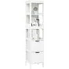 Colonne Salle De Bain - Moderne Meuble Salle De Bain - 2 Tiroirs 3 Étagères, Pour Salle De Bain Cuisine Salon, Blanc -Meerveil -Songmics Soldes Magasin 53940153 1