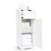 Meuble De Salle De Bain - Colonne De Rangement Avec 1 Tiroir 1 Porte Et 2 Étagères, En Bois MDF Blanc Laqué - Meerveil -Songmics Soldes Magasin 53940182 1